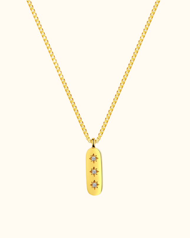 Collar Etiqueta Orión | Chapado en oro de 18 quilates.