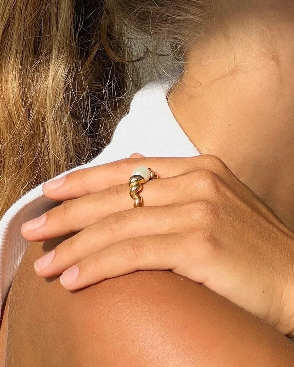 Pearl Croissant Ring