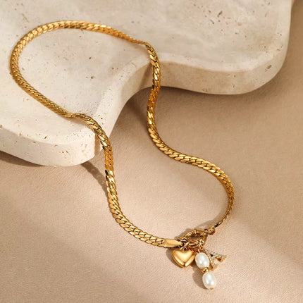 Heart of Gold Triple Charm Necklace