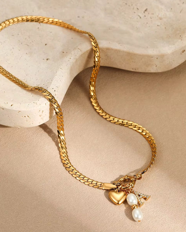 Heart of Gold Triple Charm Necklace