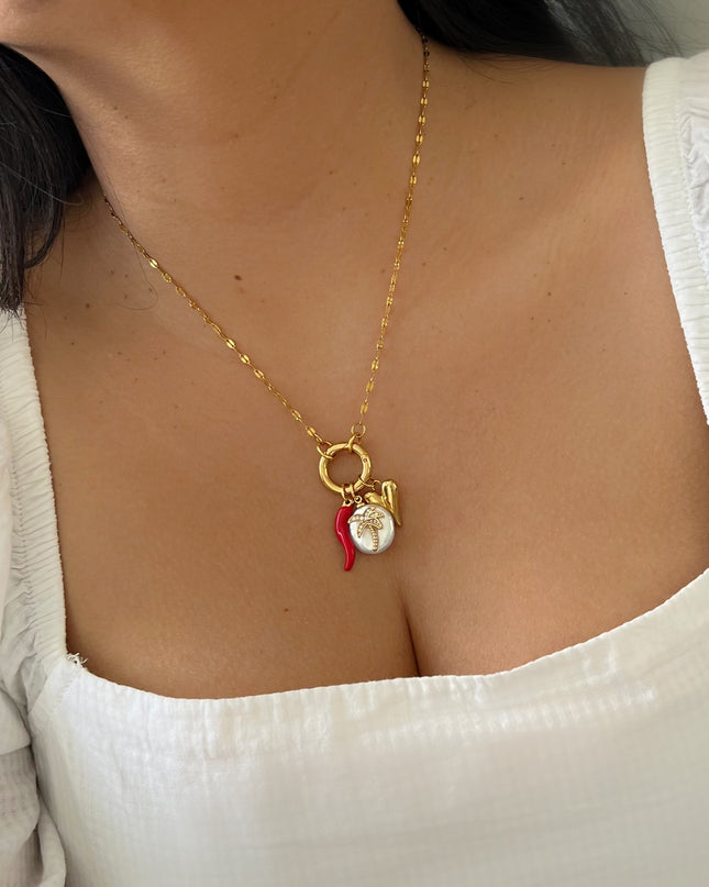 Palm Tree Pearl Charm