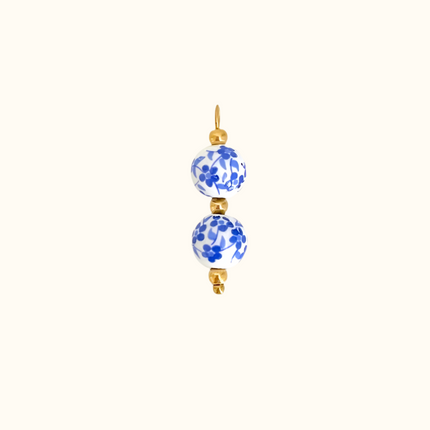 Double Blue Flower Charm