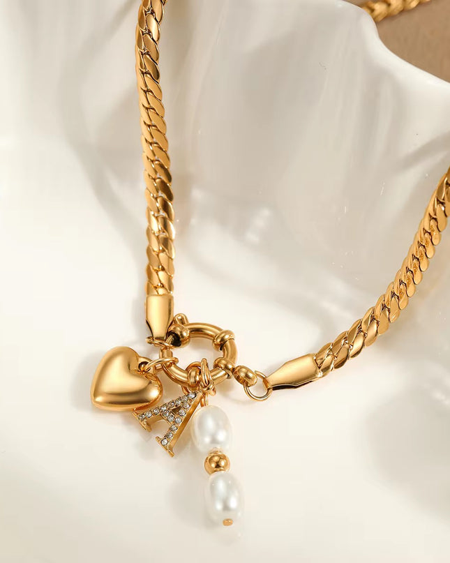 Heart of Gold Triple Charm Necklace