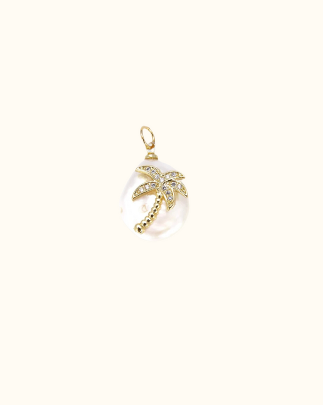 Palm Tree Pearl Charm