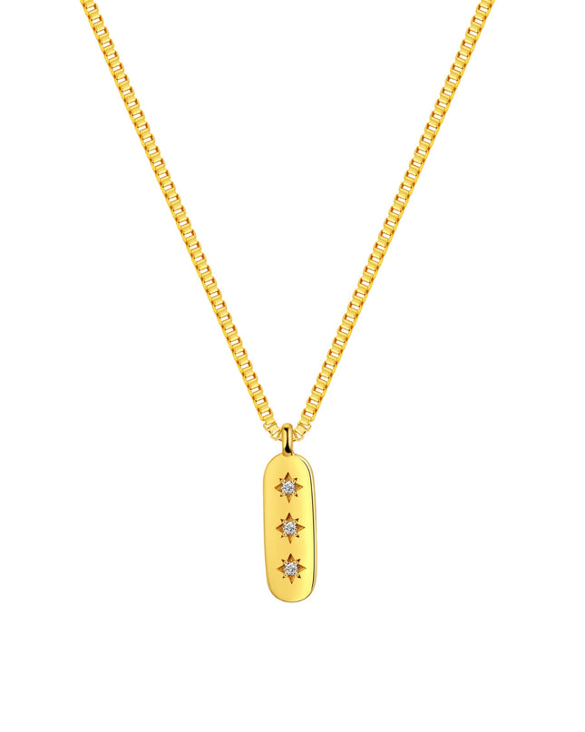 Collar Etiqueta Orión | Chapado en oro de 18 quilates.