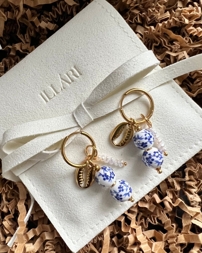 Double Blue Flower Charm