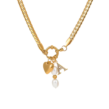 Heart of Gold Triple Charm Necklace