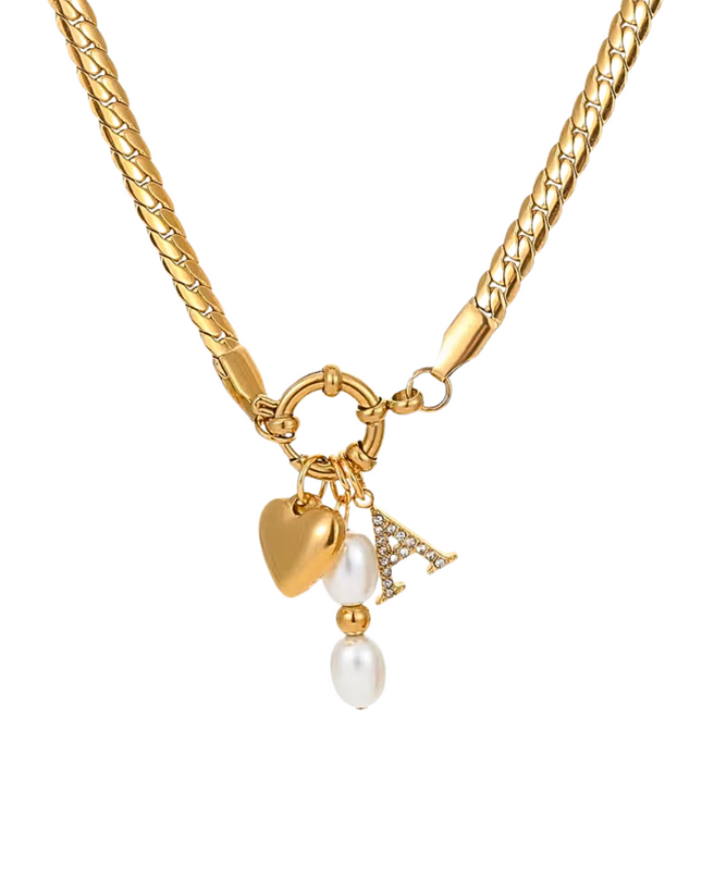 Heart of Gold Triple Charm Necklace