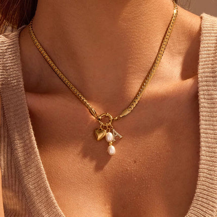 Heart of Gold Triple Charm Necklace