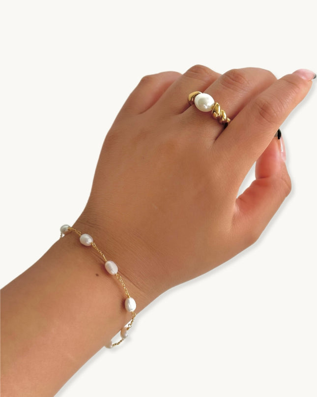 Pearl Croissant Ring